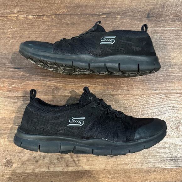 Skechers Black Slip-On Sneakers 9 Memory Foam Comfortable Casual Walking READ - Picture 10 of 11